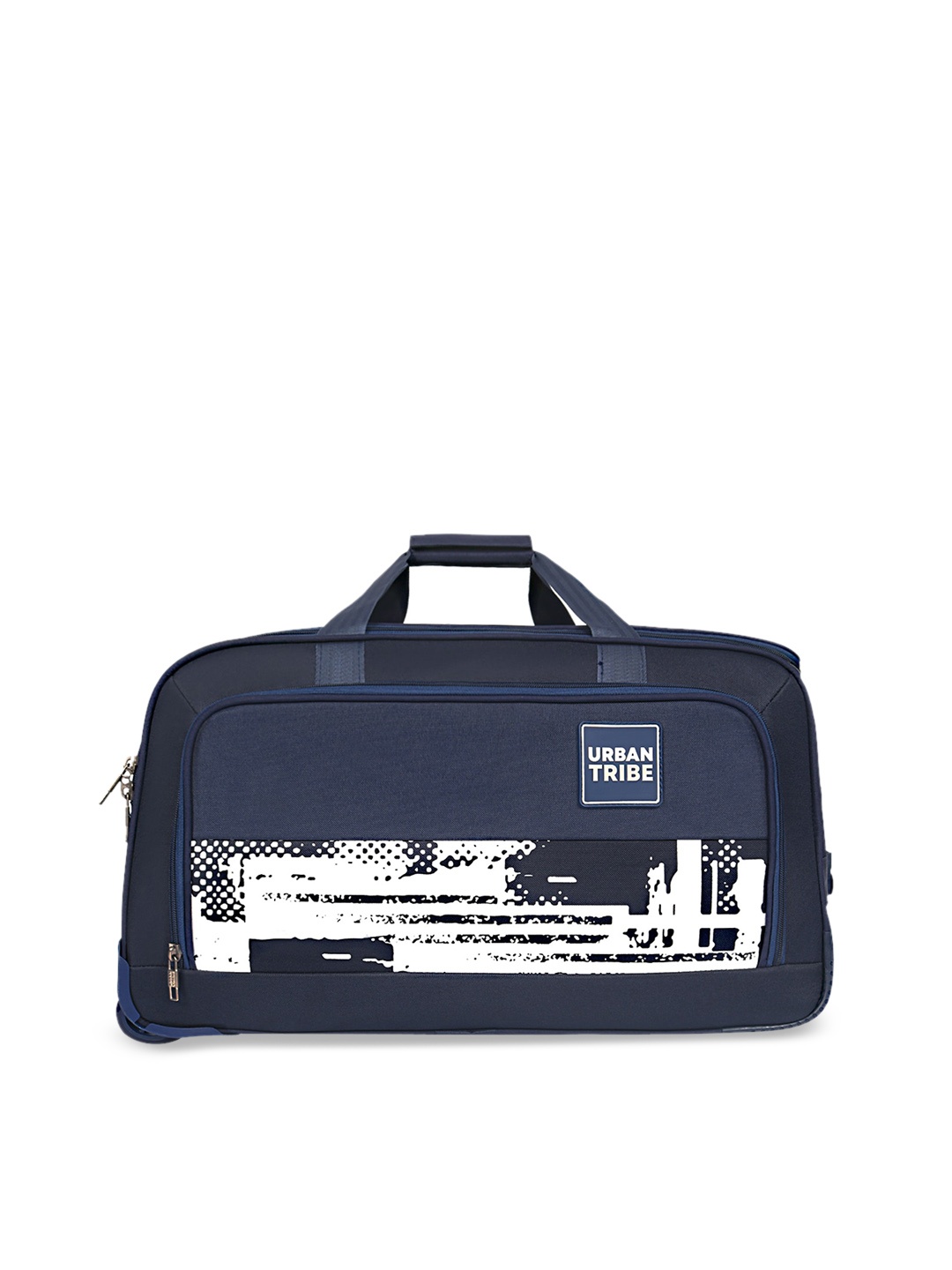 

URBAN TRIBE Printed Soft-Sided Medium Duffel Trolley Bag, Blue