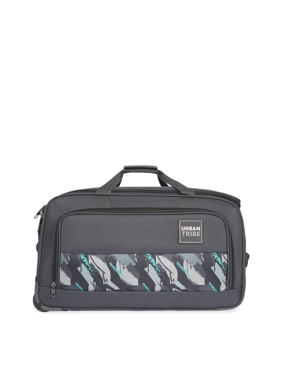 

URBAN TRIBE Printed Soft-Sided Cabin Duffel Trolley Bag, Grey