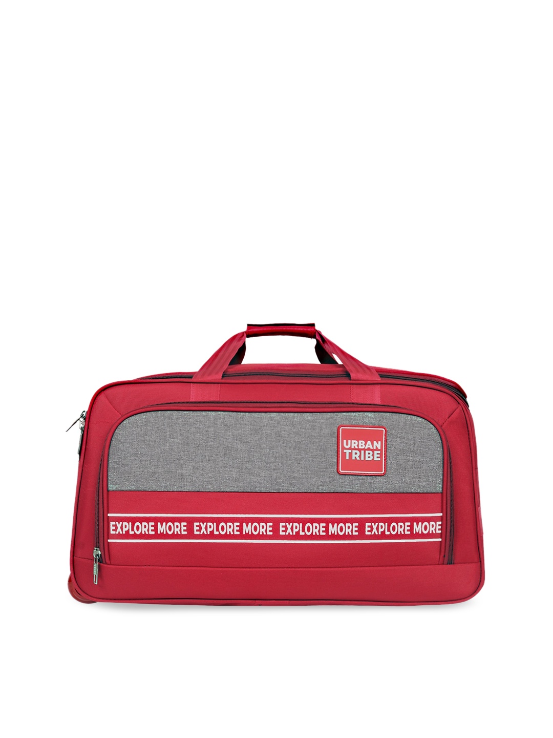 

URBAN TRIBE Cargo Wheeler Colourblocked Duffel Trolley Bag, Maroon