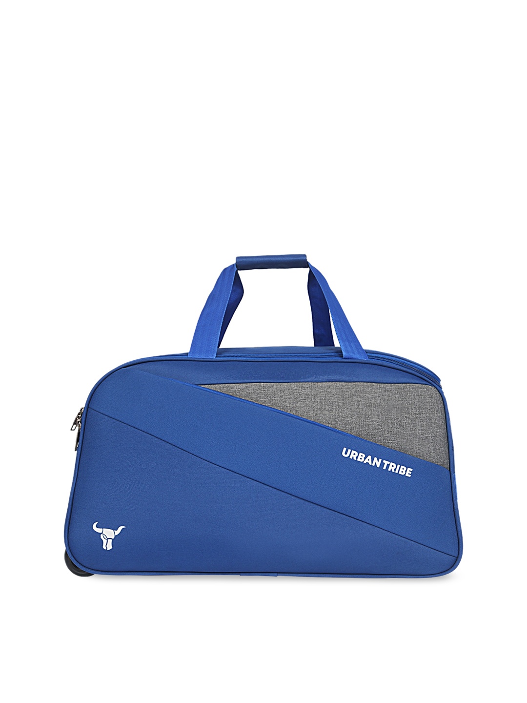 

URBAN TRIBE Colourblocked Soft-Sided Medium Duffel Trolley Bag, Blue
