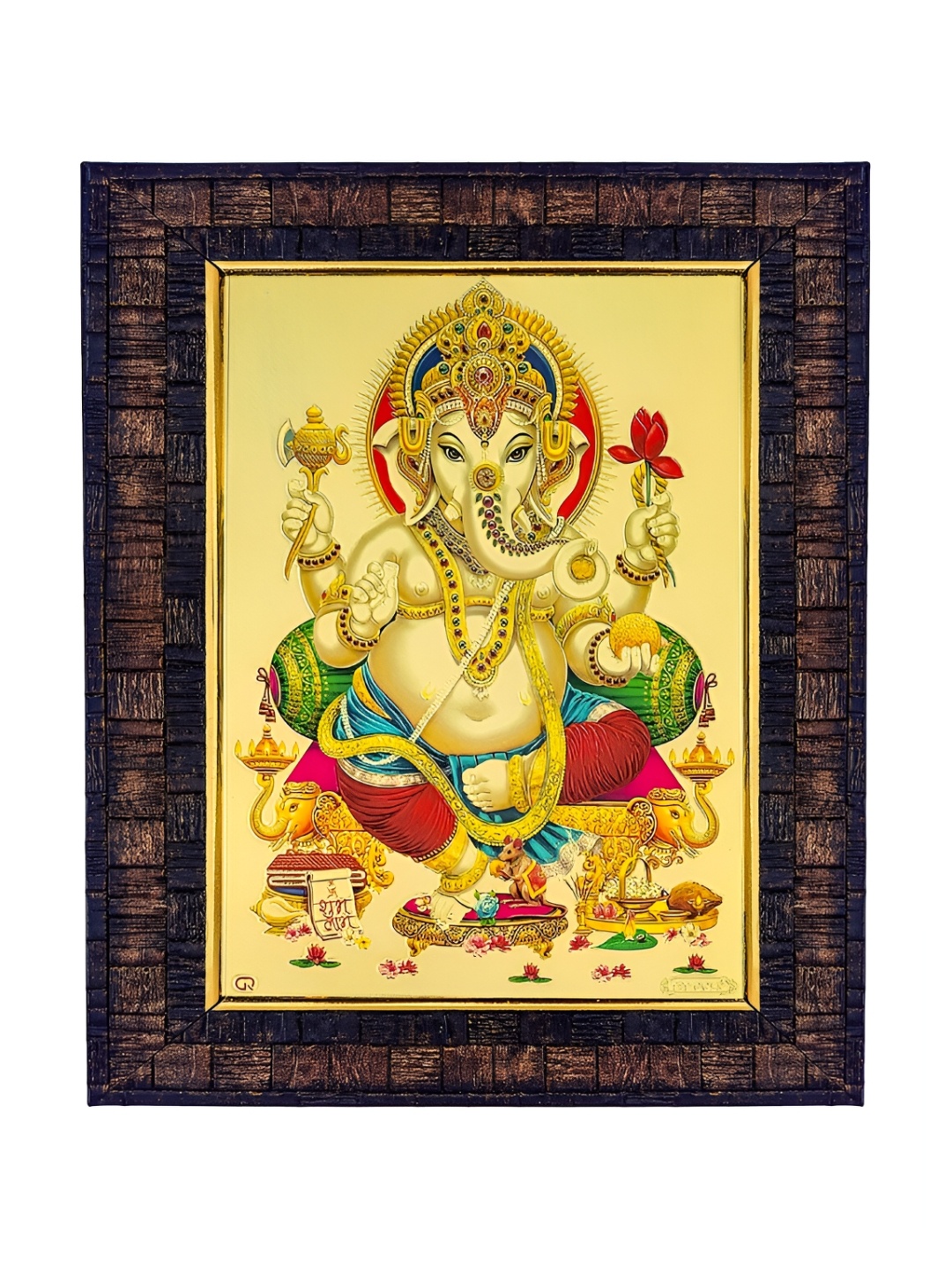 

Hawai Brown & Gold Toned Lord Ganesha Wooden Wall Photo Frame