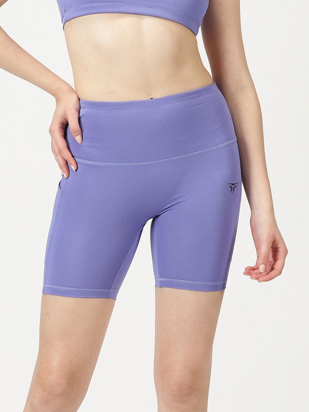 

deb Women High Waist Stretchable Breathable Fabric Cycling Shorts, Lavender
