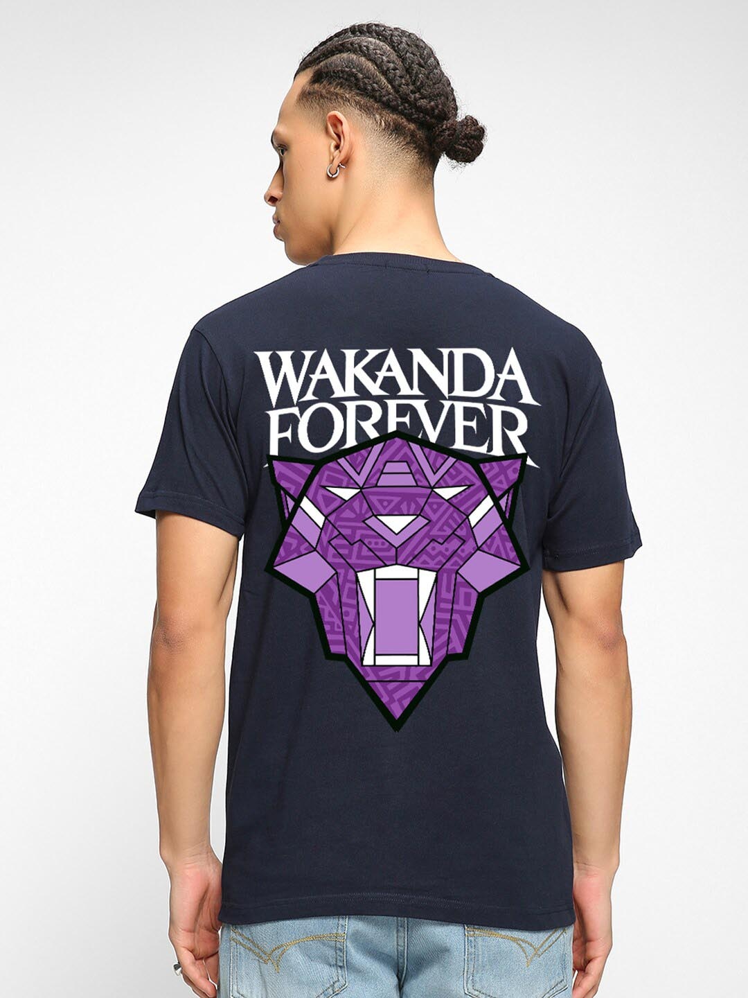 

Bewakoof Navy Blue King Reborn Printed Pure Cotton T-shirt