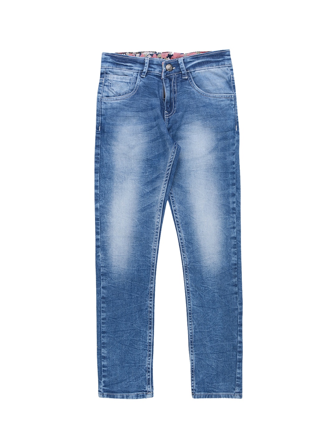 

Jean Cafe Girls Jean Slim Fit Clean Look Heavy Fade Pure Cotton Jeans, Blue