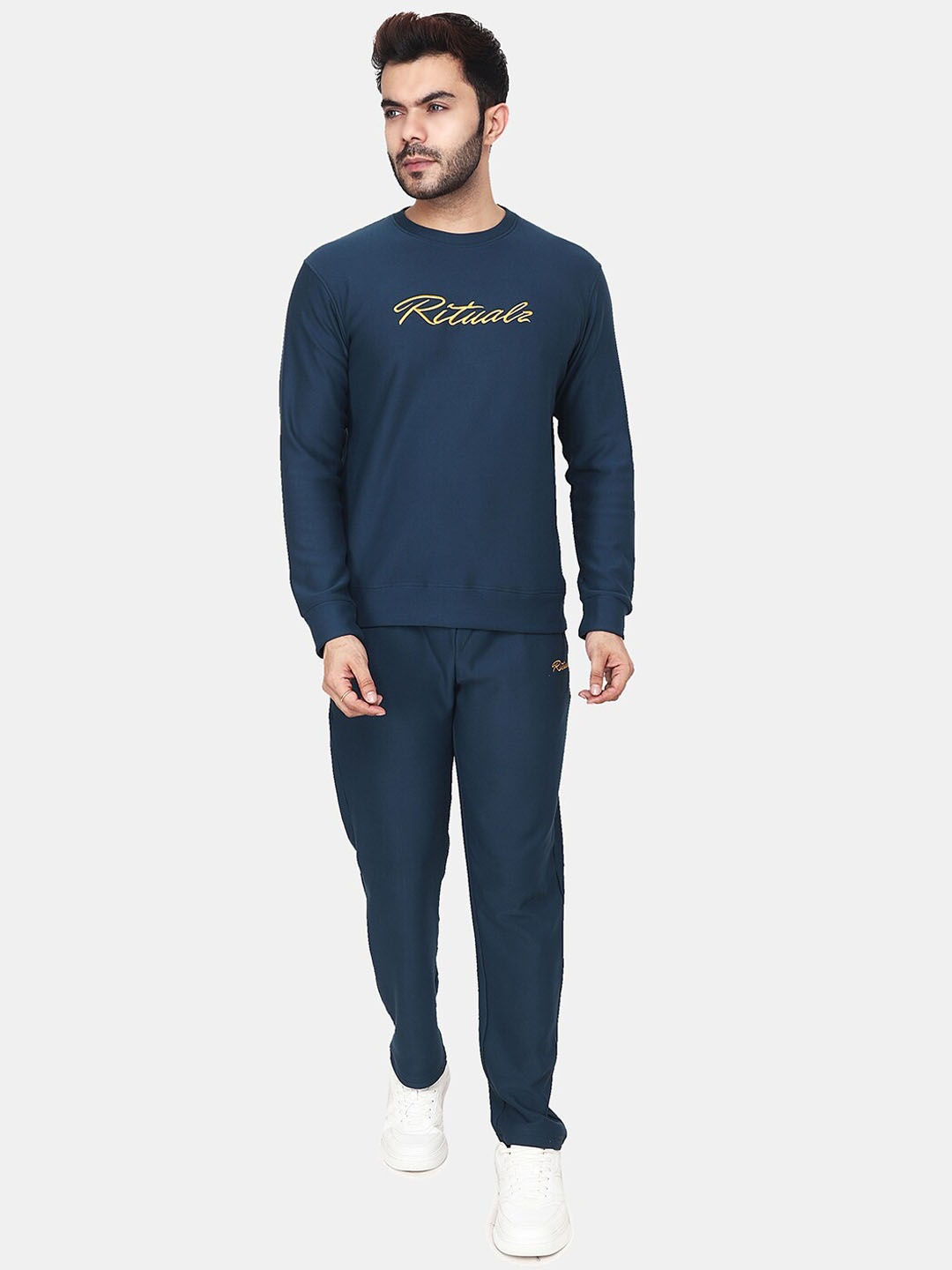

Steele Typography Printed Cotton Tracksuits, Blue