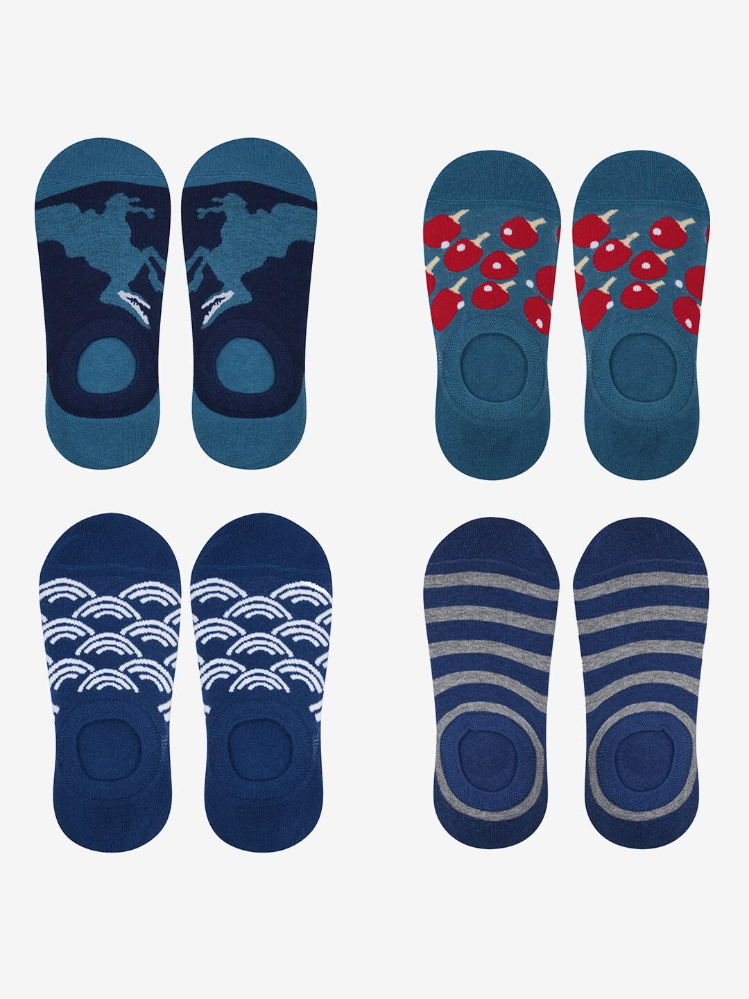 

TOFFCRAFT Unisex Pack of 4 Cotton Shoe Liners Socks, Multi