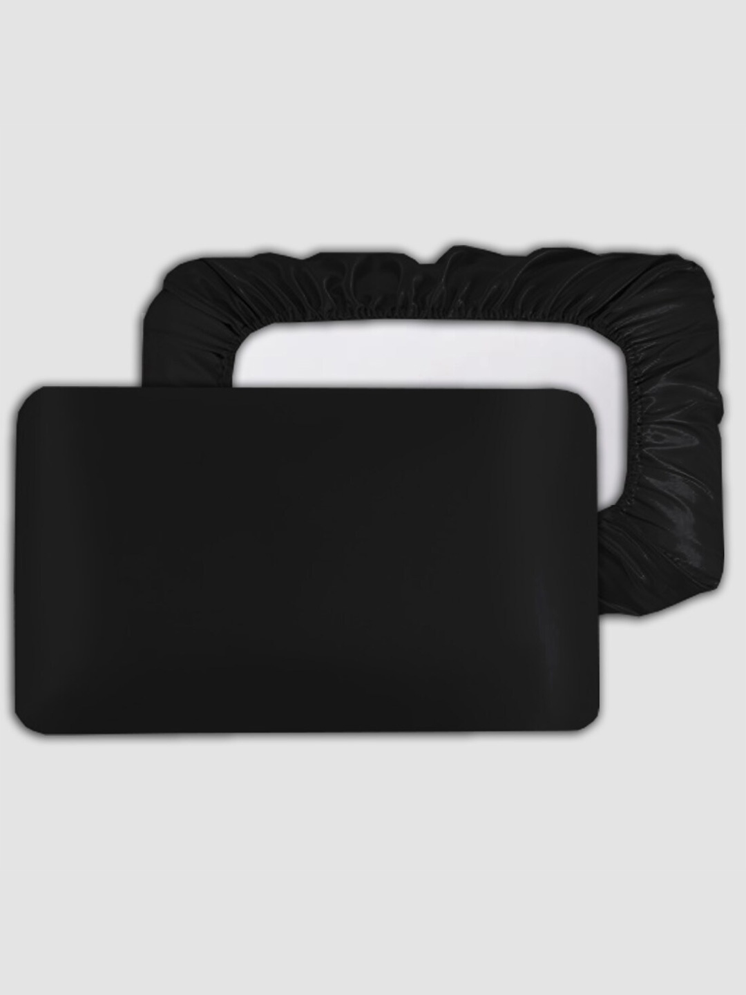 

ME & YOU Black 3 Pieces Satin Pillow Covers with Sleeping Cap