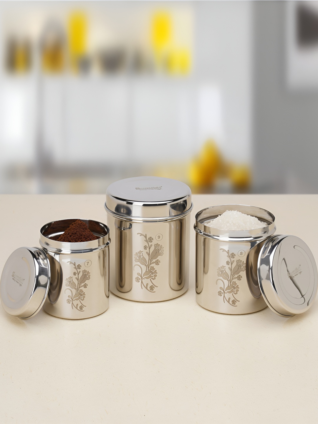 

Sumeet Silver Toned 3 Pieces Stainless Steel Storage Containers Set