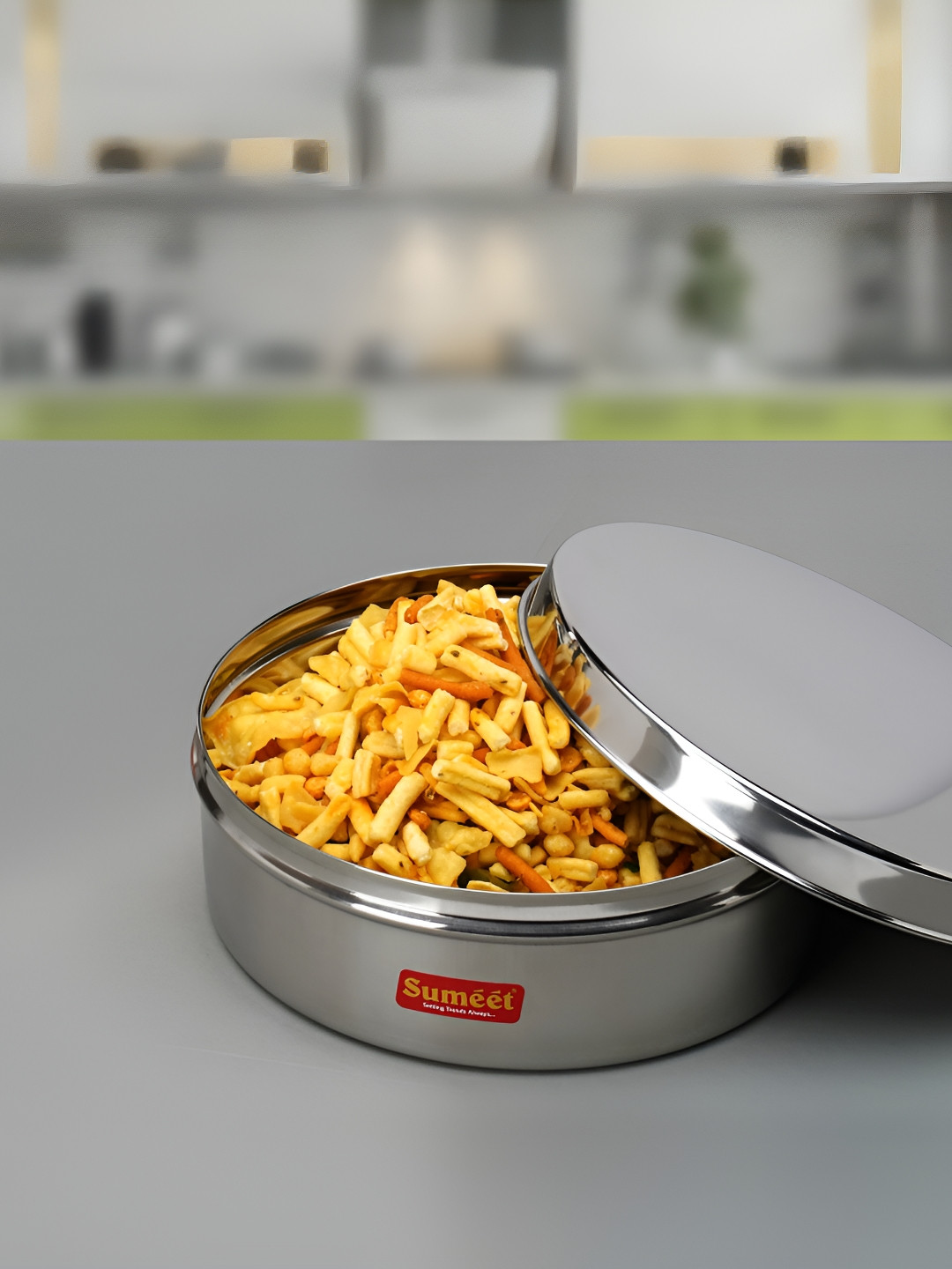 

Sumeet Silver Toned Stainless Steel Storage Container