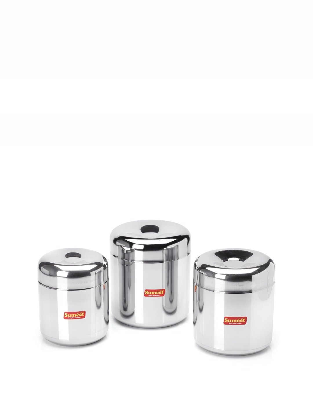 

Sumeet Silver Toned 3 Pieces Stainless Steel Storage Containers Set