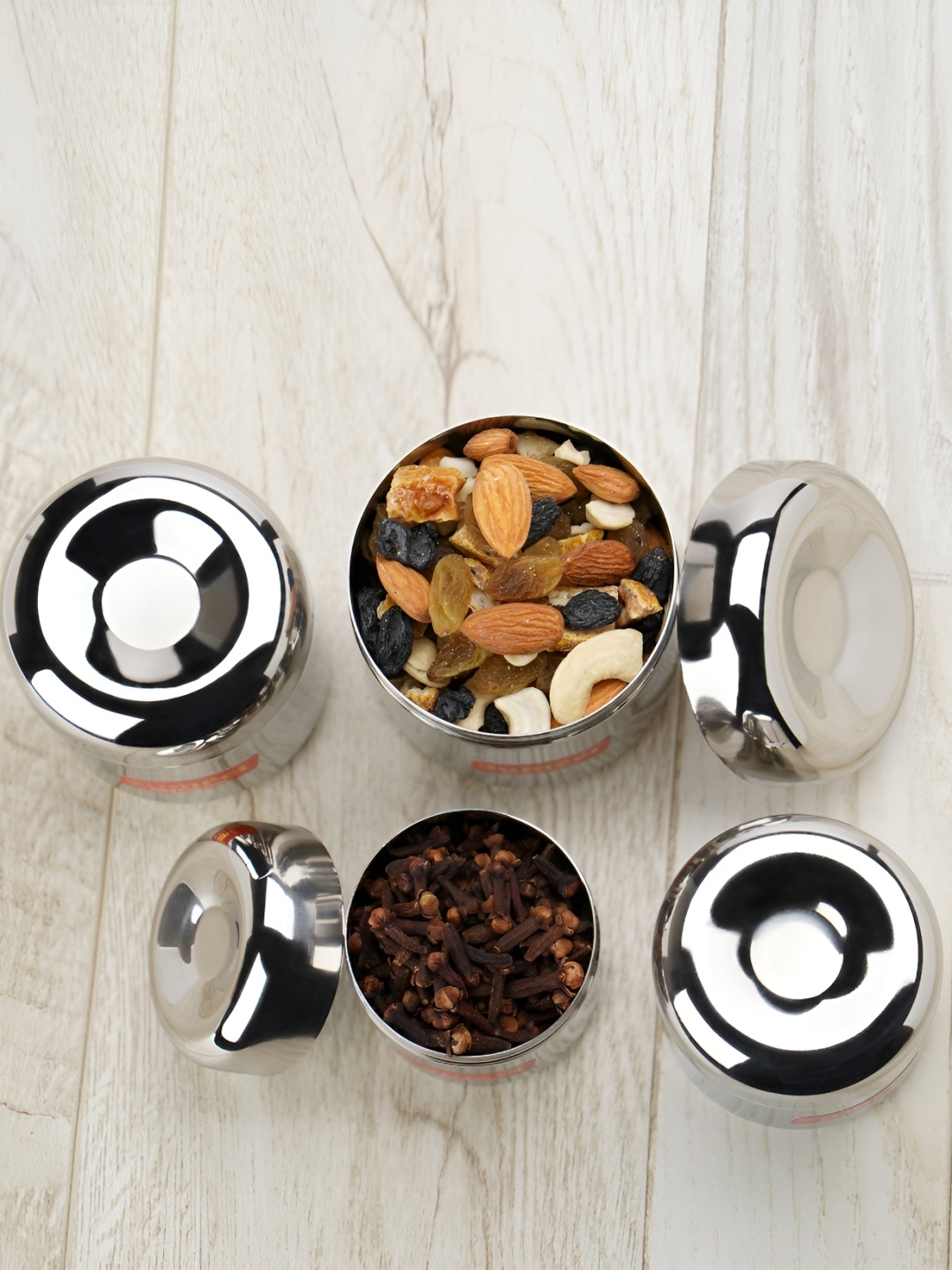 

Sumeet Silver Toned 3 Pieces Stainless Storage Containers Set