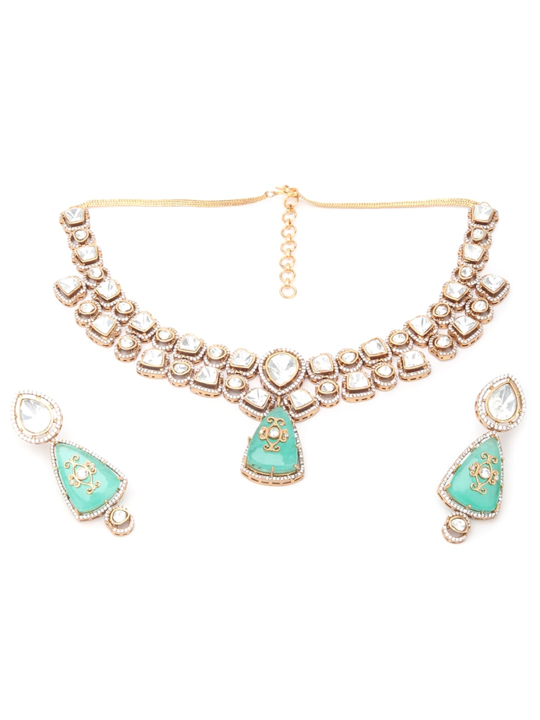 

ODETTE Gold-Plated Stone Studded Jewellery Set