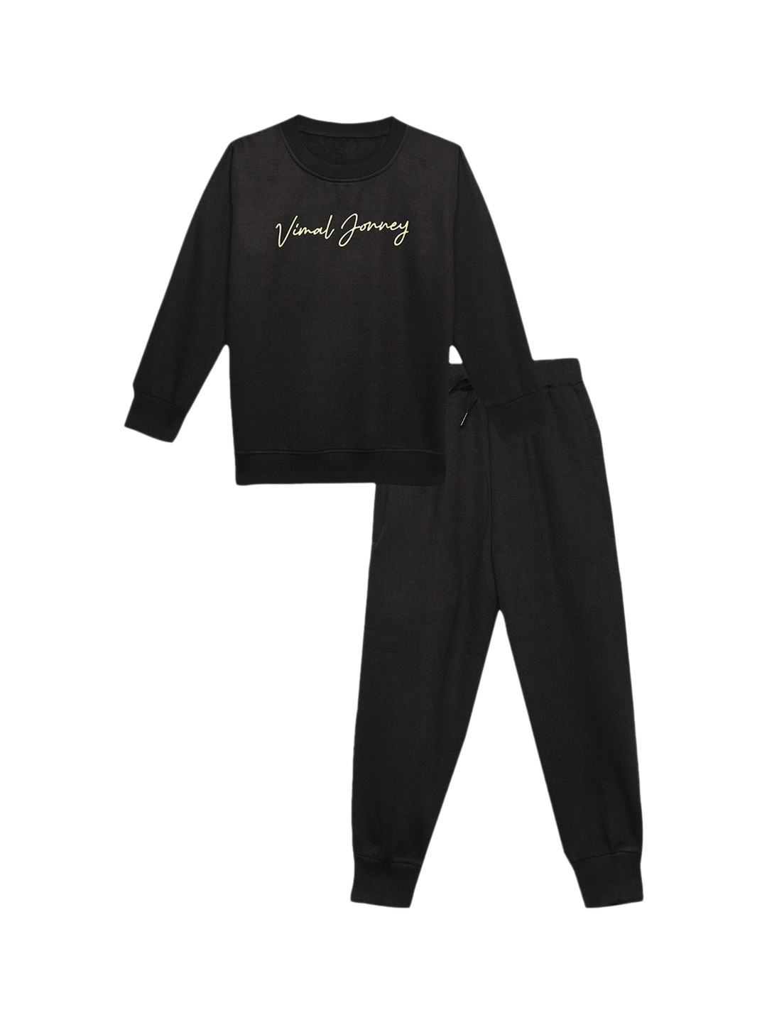 

VIMAL JONNEY Typography Printed Round Neck Clothing Set, Black
