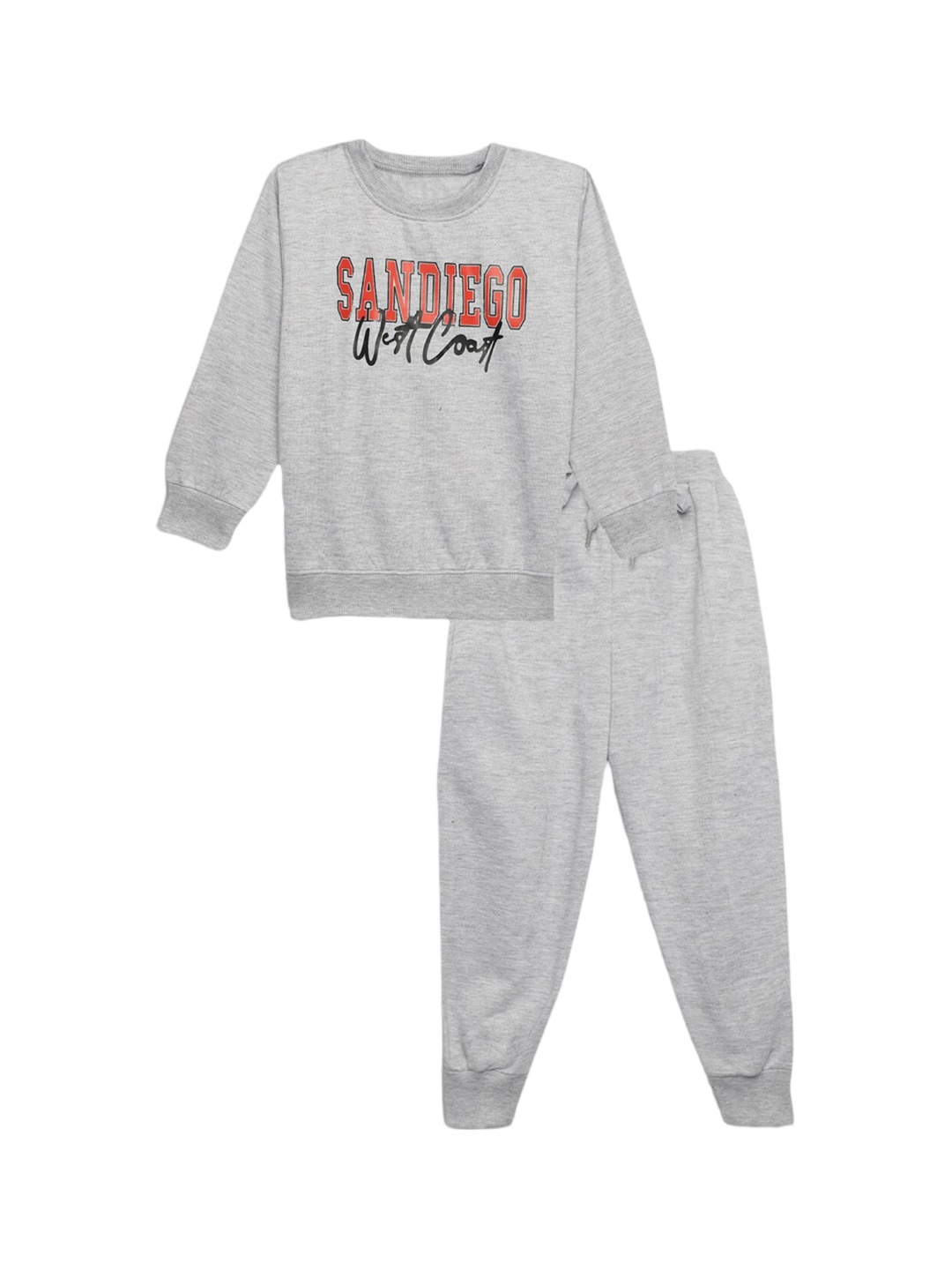 

VIMAL JONNEY Kids Typographic Printed Clothing Set, Grey