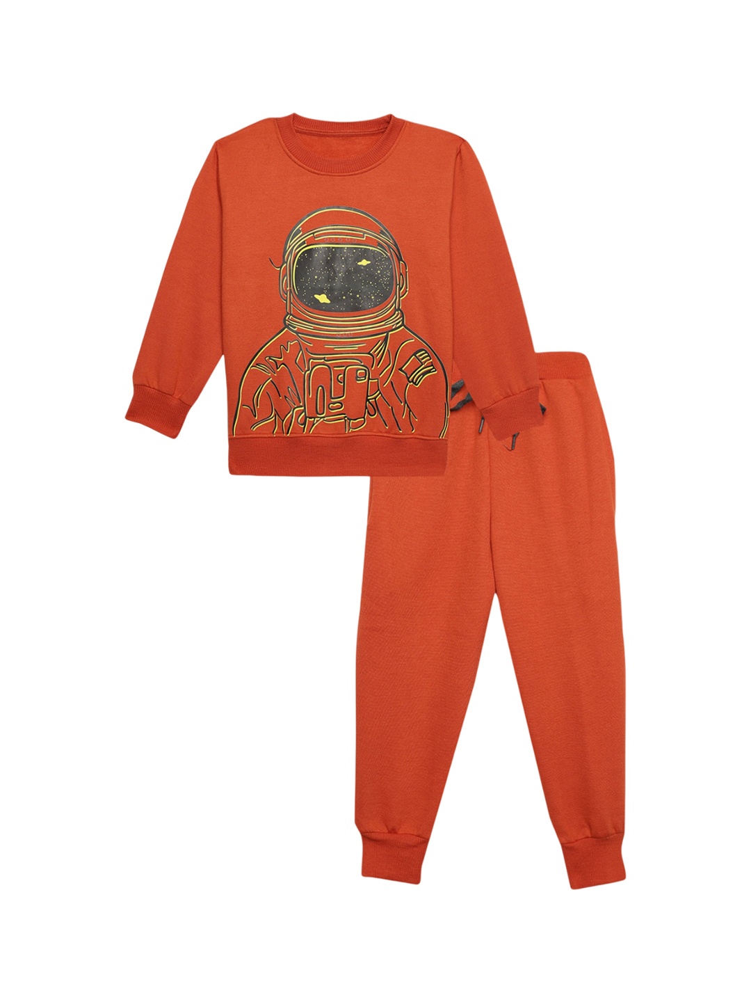 

MACK JONNEY Kids Graphic Printed Sweatshirt With Joggers, Rust