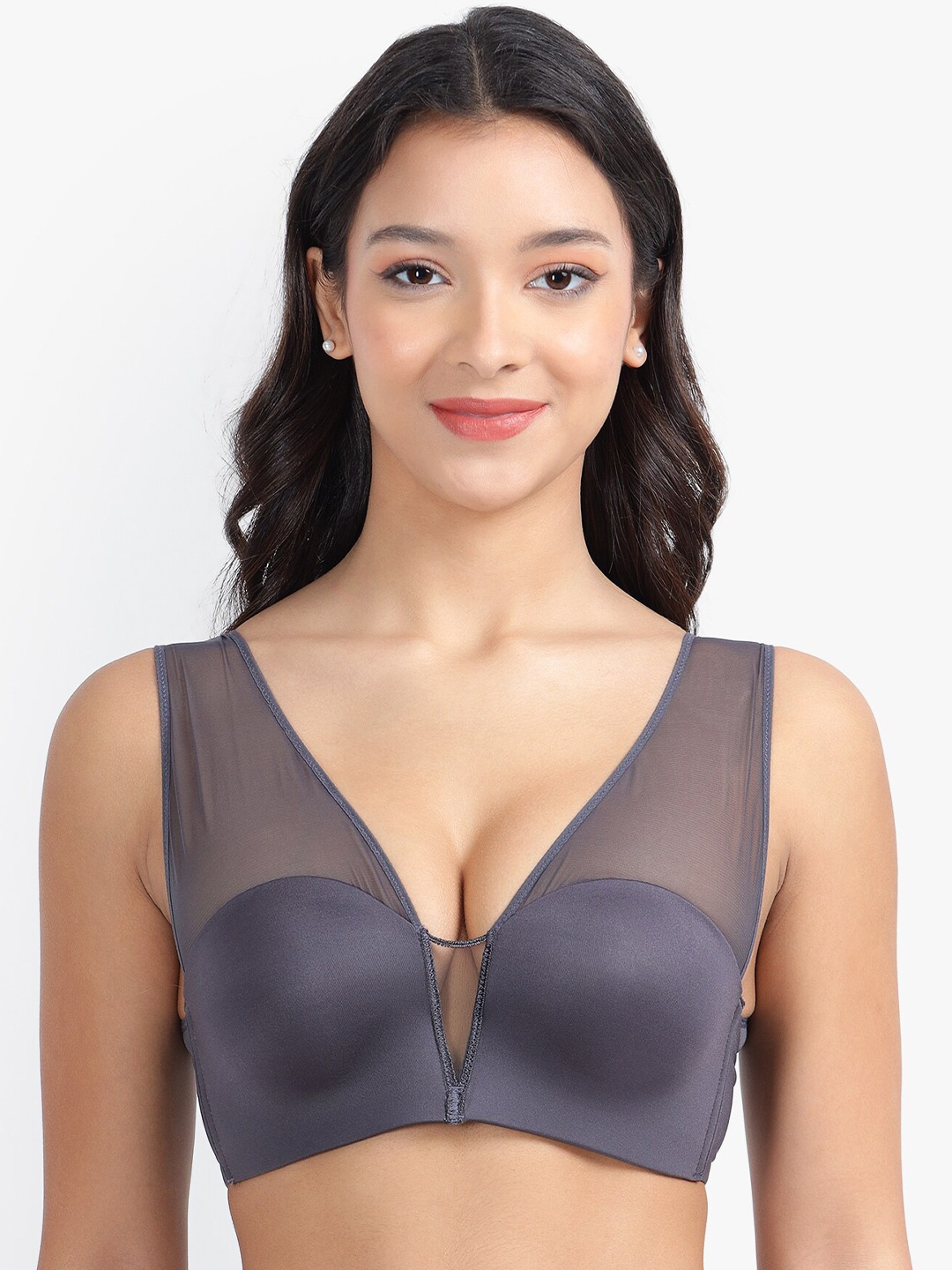 

PARKHA Full Coverage Heavily Padded Bra, Grey