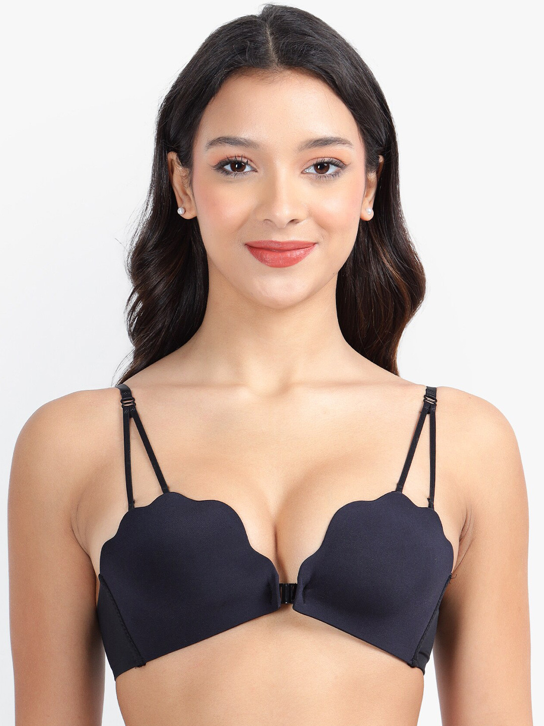 

PARKHA Half Coverage Anti Bacterial Lightly Padded Bra, Black