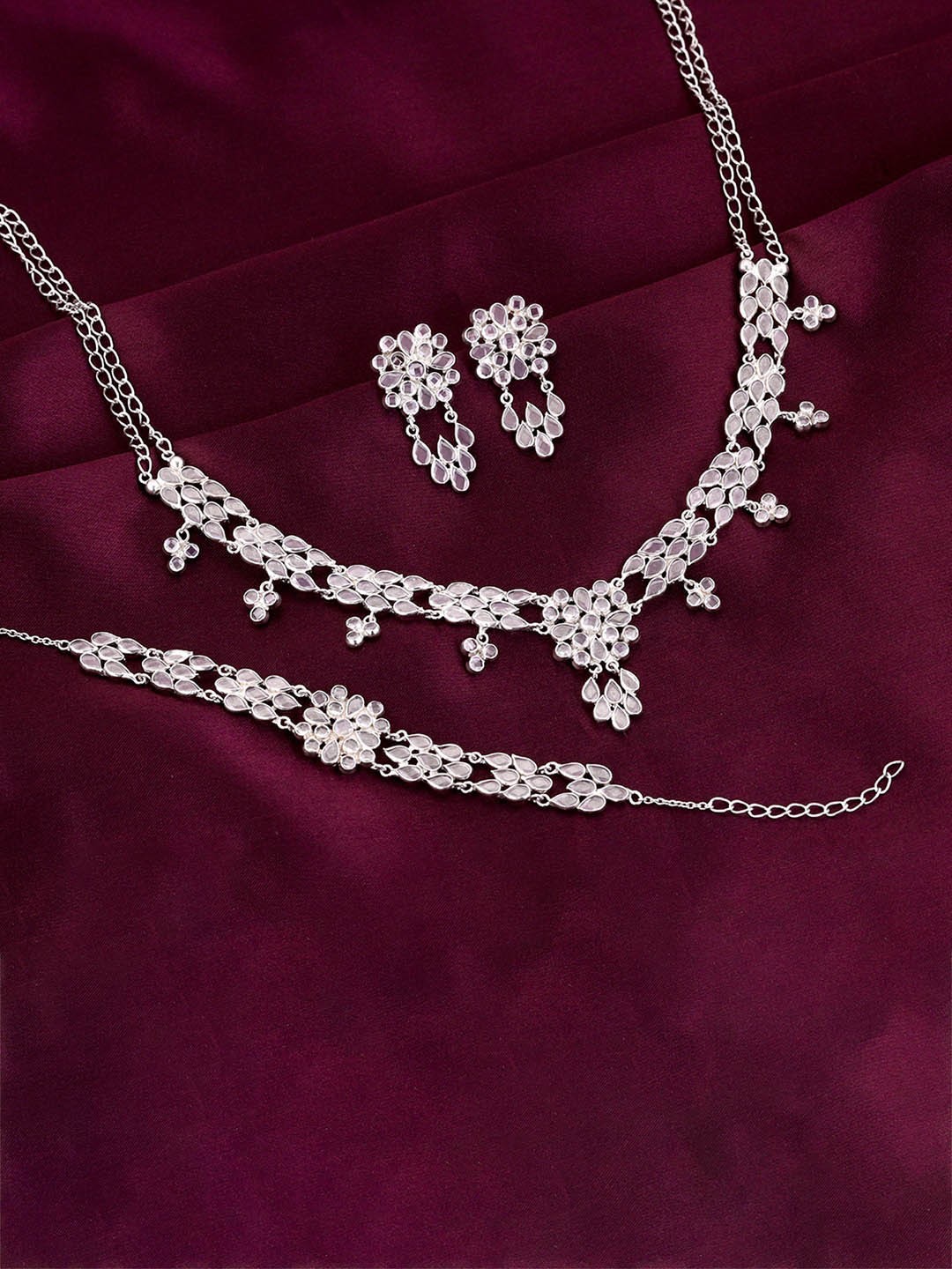 

GIVA Rhodium Plated Jewellery Set, Silver