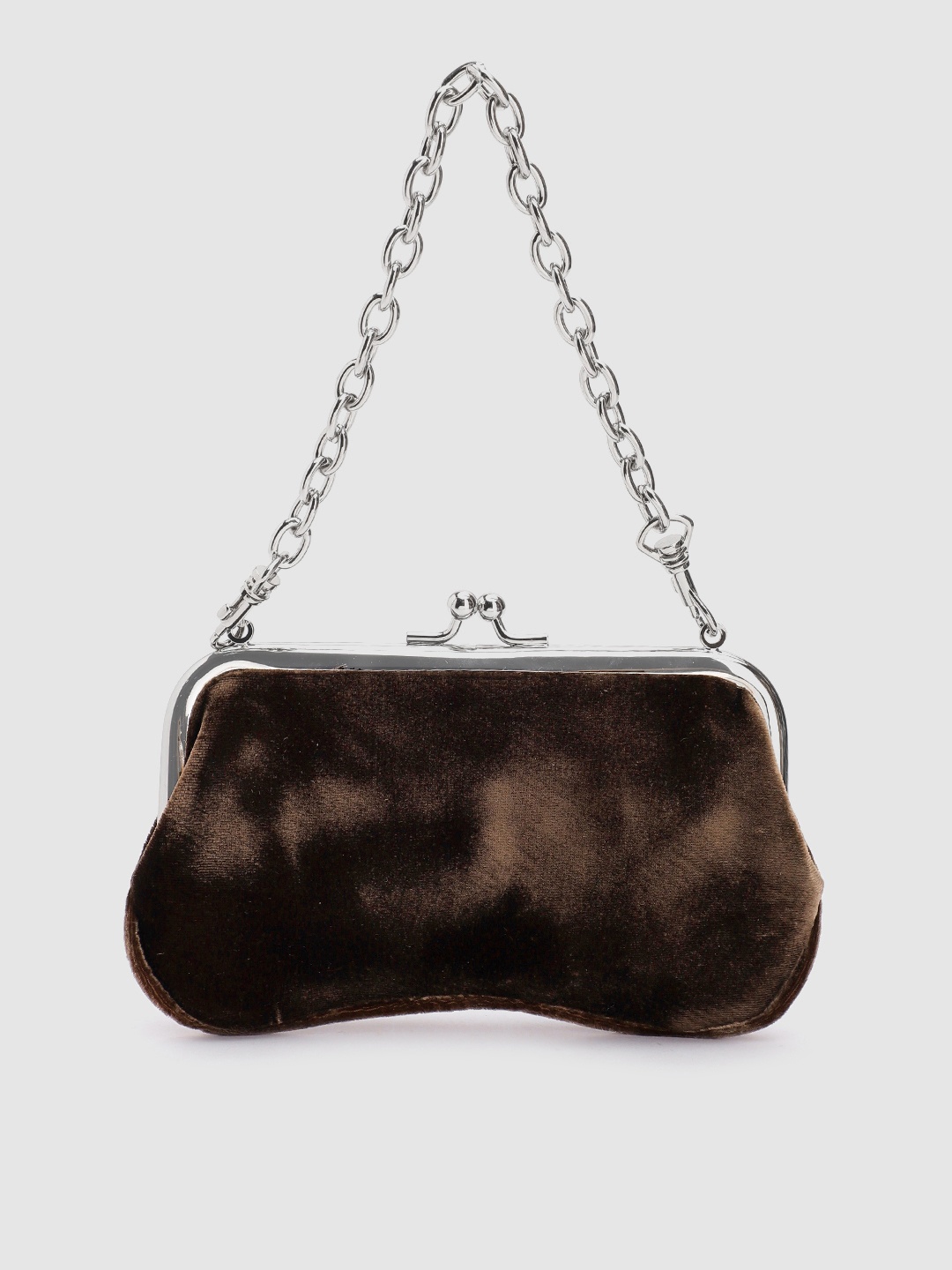 

MANGO Women Velvety Finish Party Purse, Brown