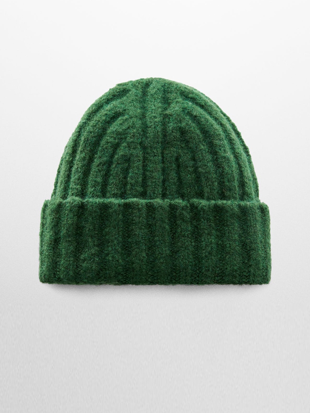 

MANGO Women Self Design Beanie, Green
