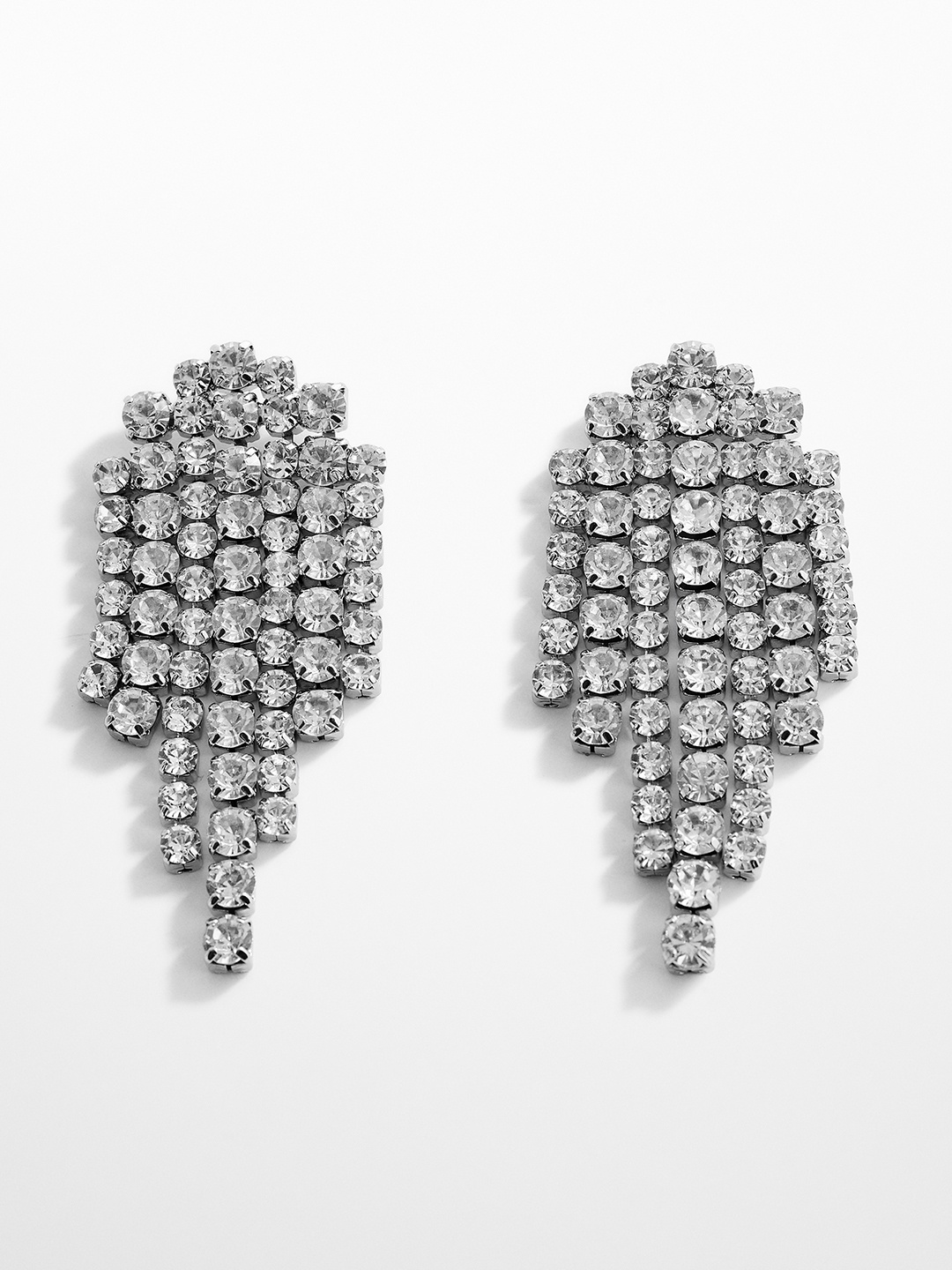 

MANGO Crystal Waterfall Drop Earrings, Silver