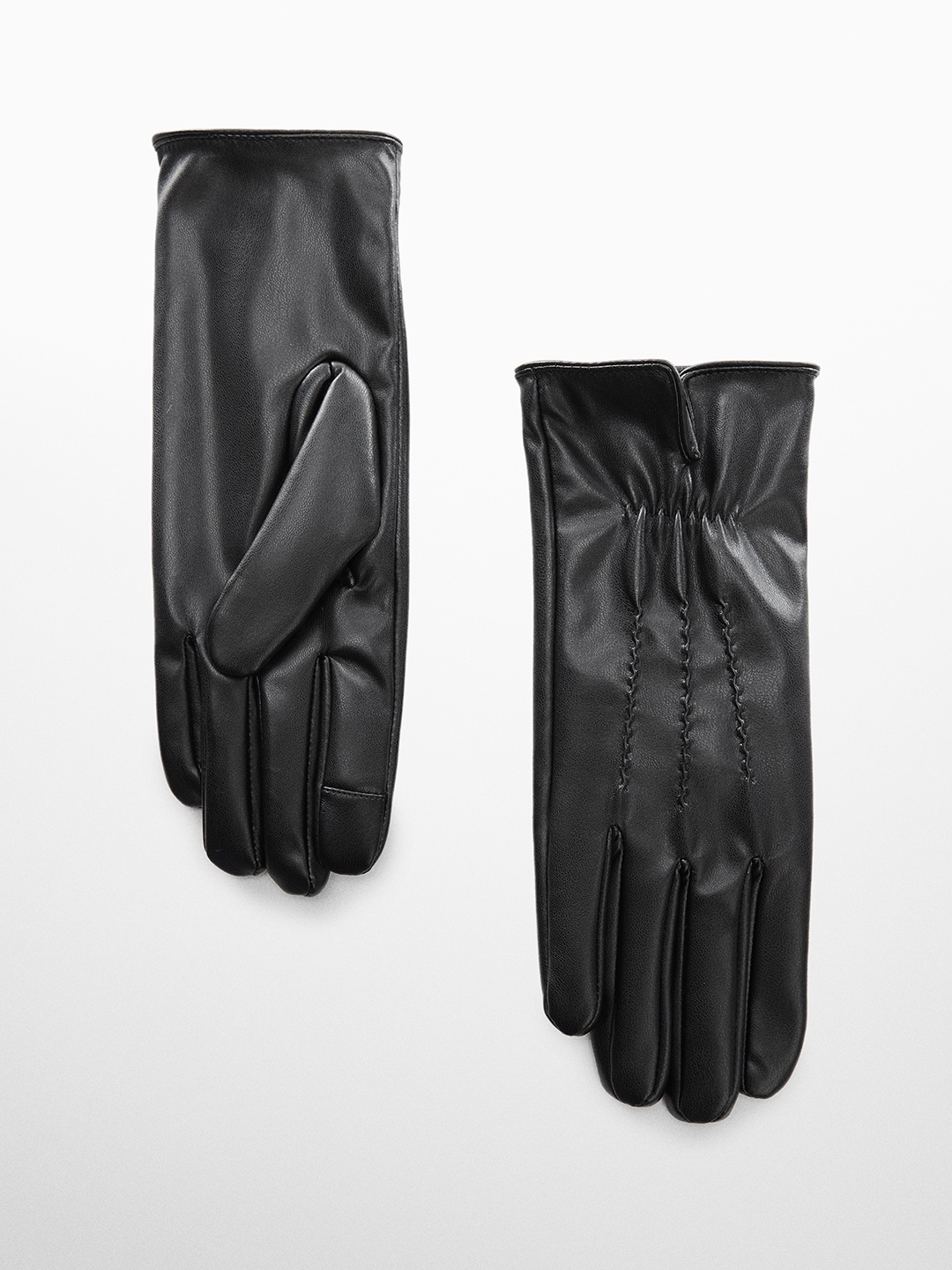 

MANGO Women Touchscreen Hand Gloves, Black