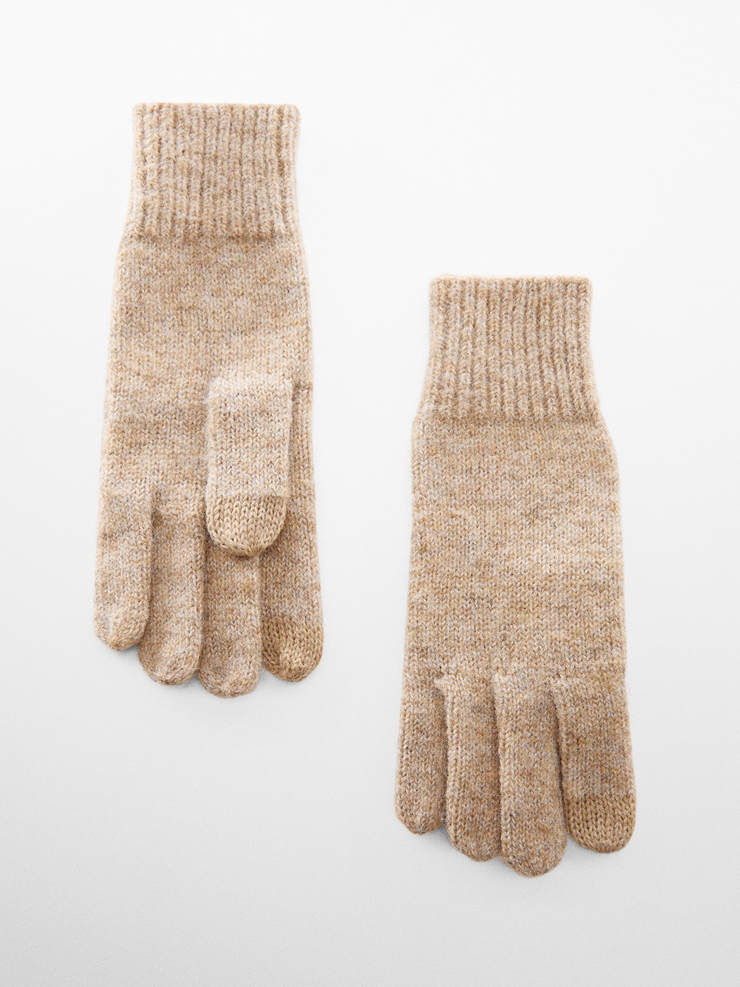 

MANGO Women Touchscreen Hand Gloves, Beige