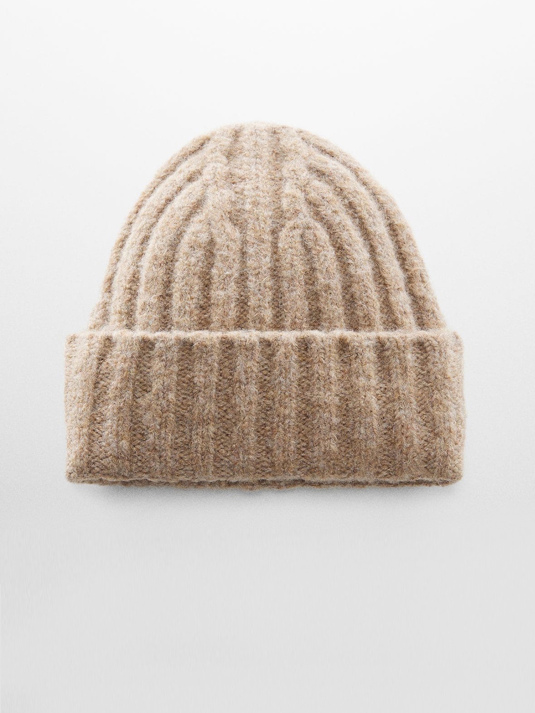 

MANGO Women Self Design Beanie, Beige