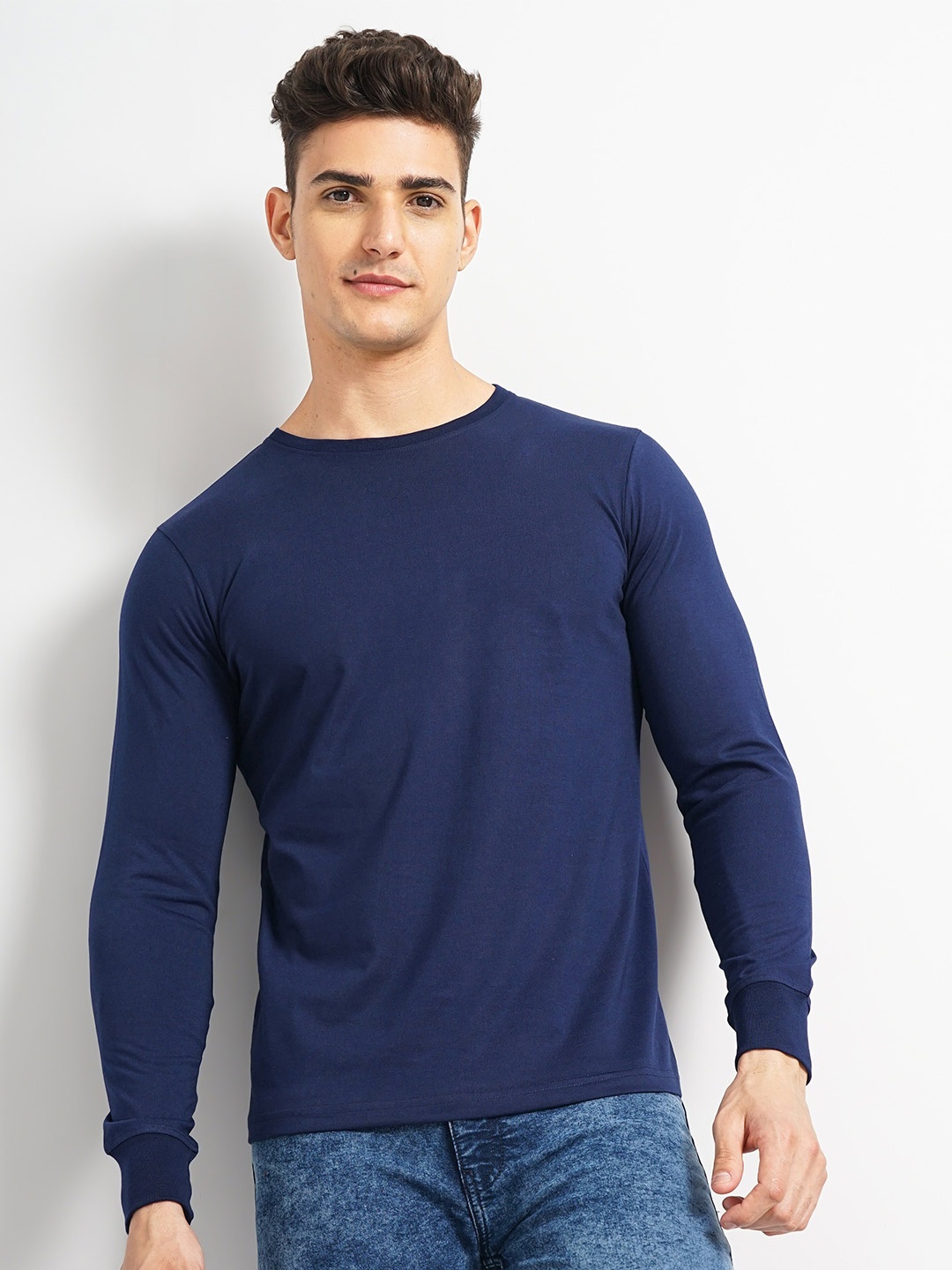 

The Indian Garage Co Long Sleeves Cotton T-shirt, Navy blue