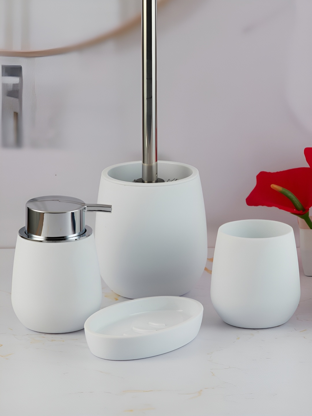 

Kookee White 5 Pieces Ceramic Bath Accessories Set