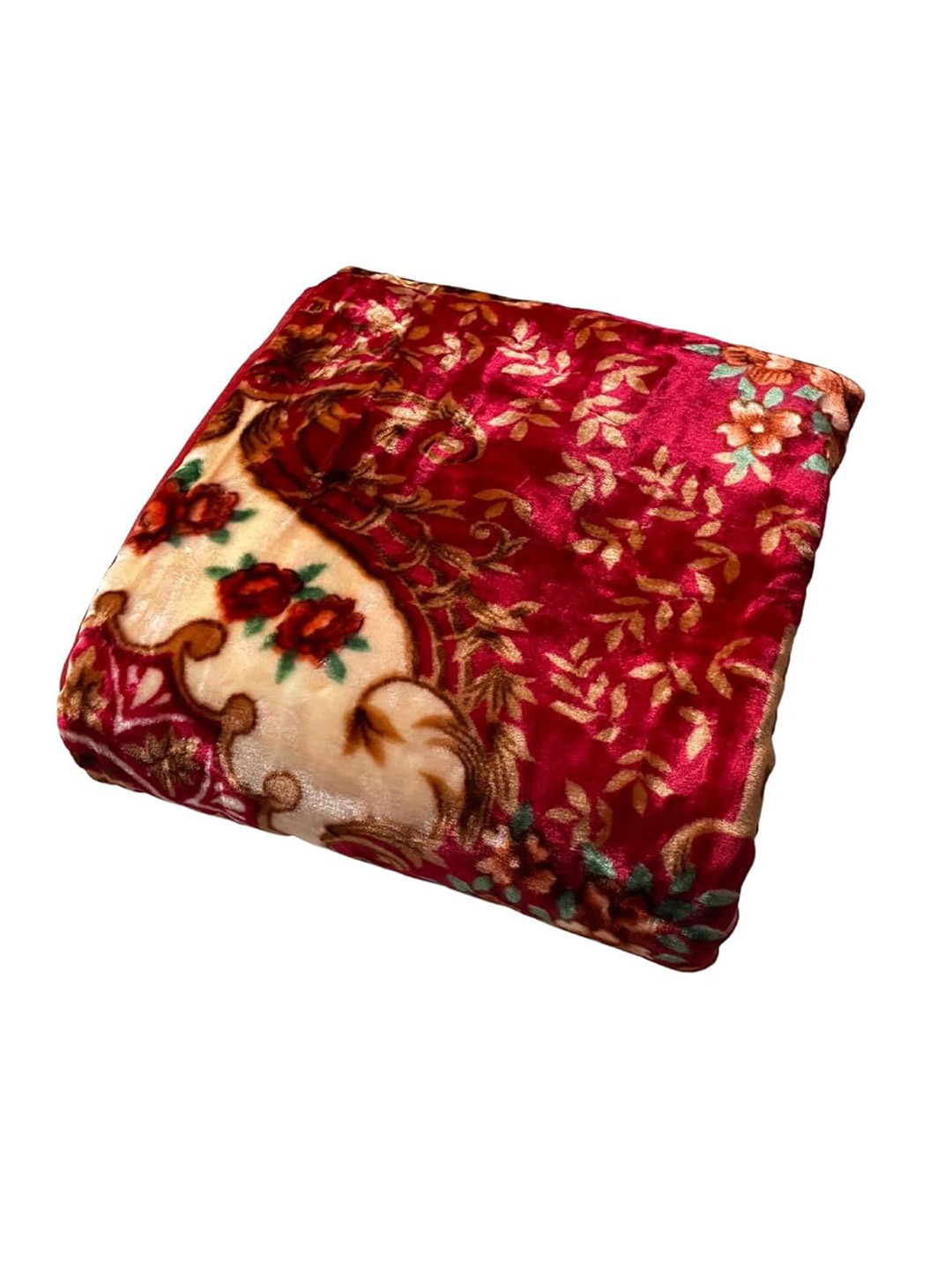 

Signature Red & Brown Floral Mink Heavy Winter Single Bed Blanket