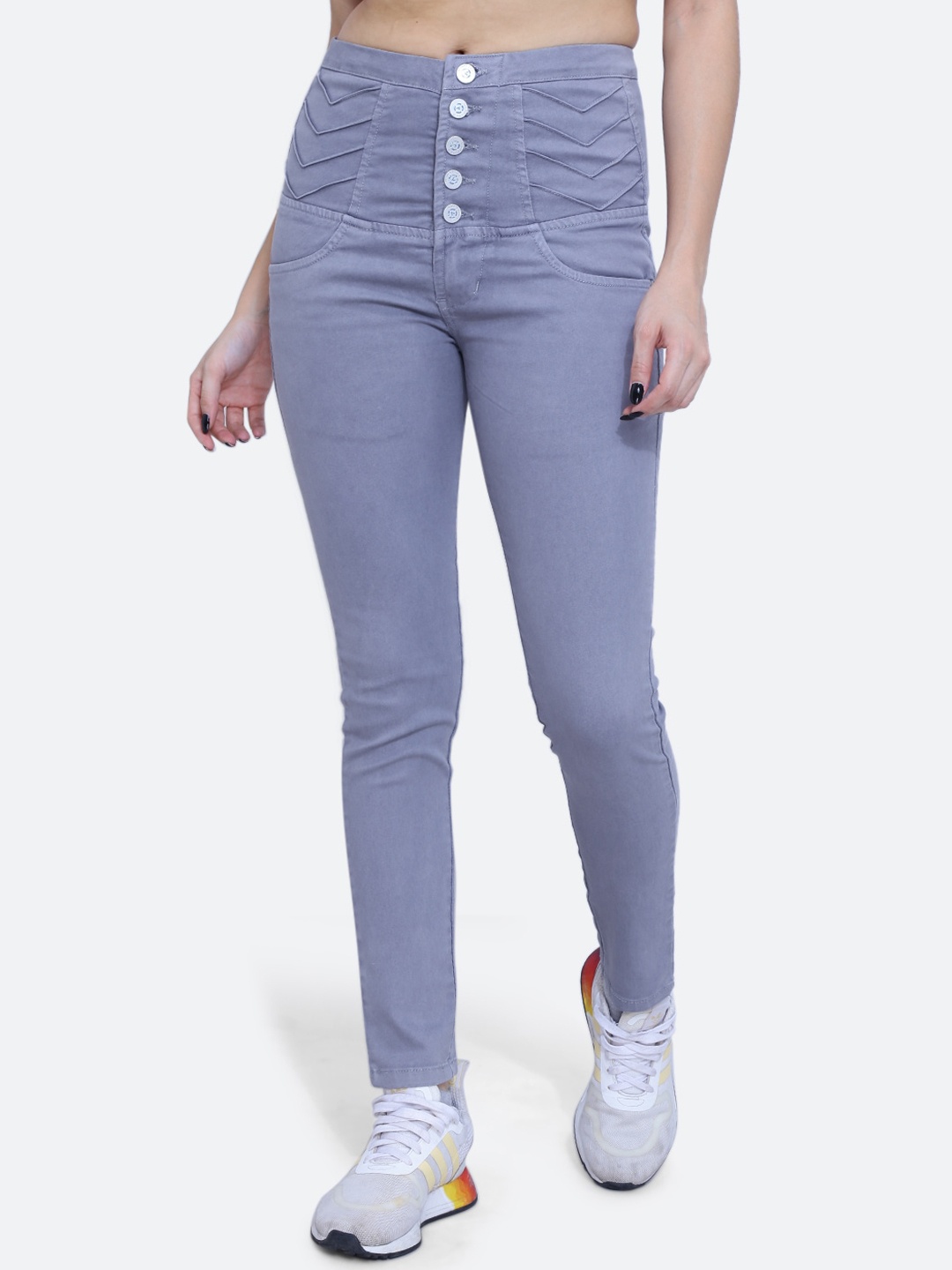 

FCK-3 Women Lean High-Rise Stretchable Jeans, Grey