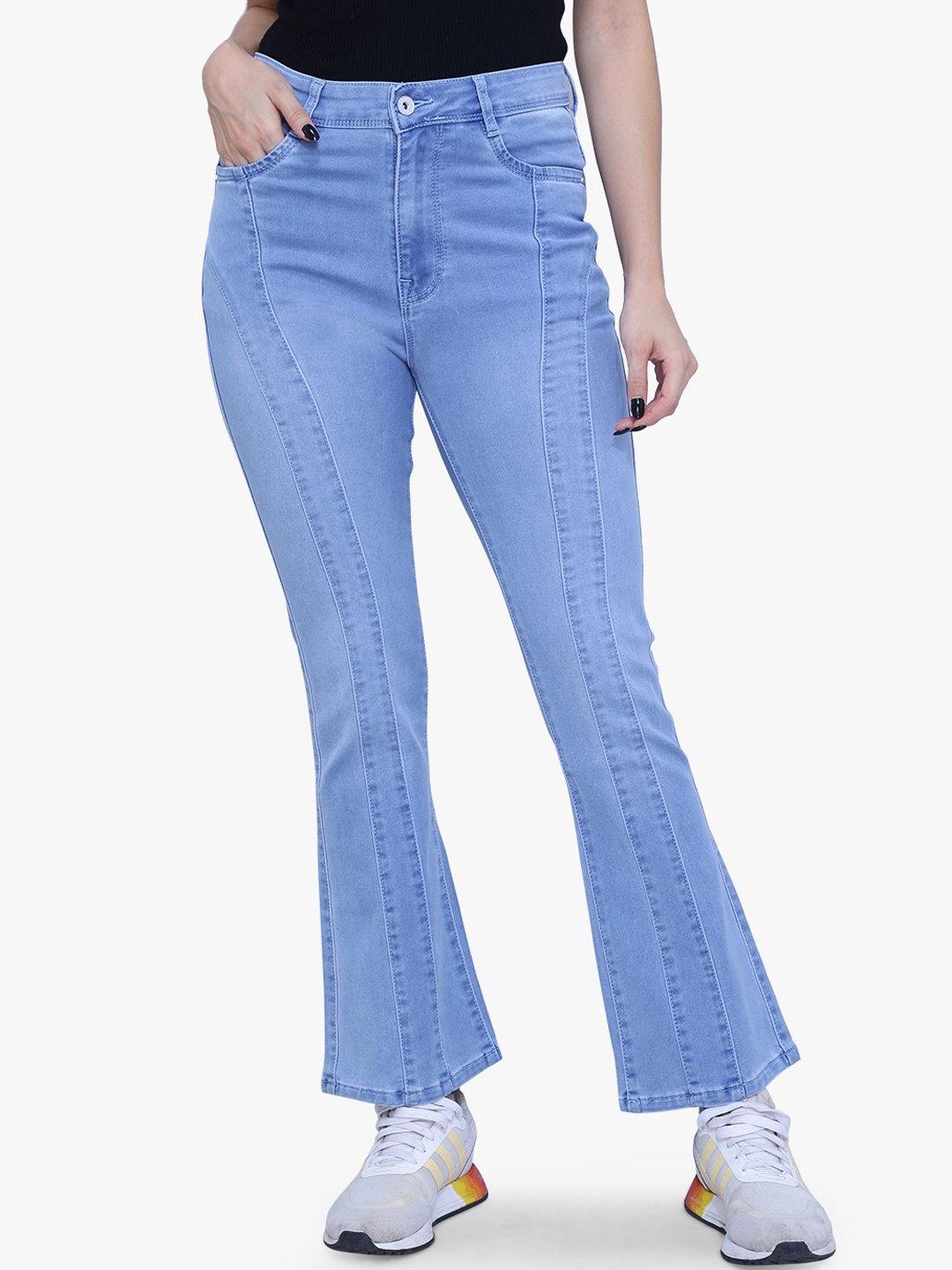 

FCK-3 Women Bootilicious High-Rise Light Fade Stretchable Jeans, Blue