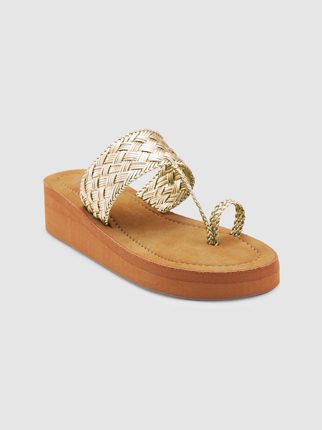 

Sole To Soul Braided One Toe Flatform Heels, Gold