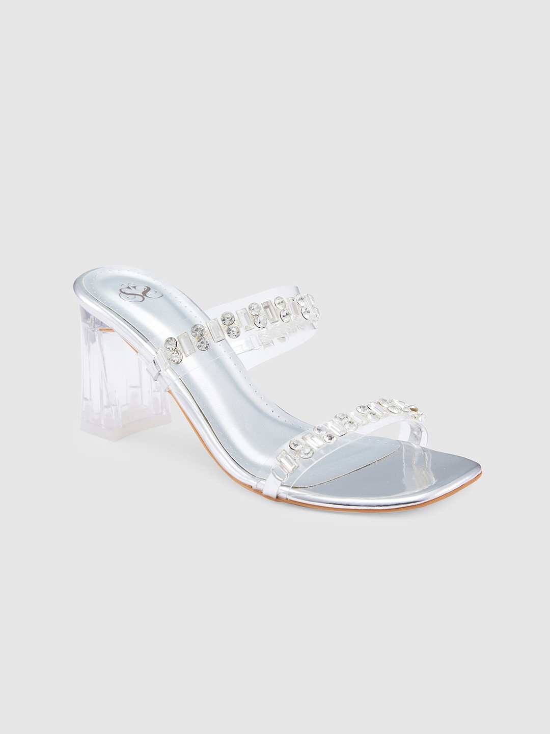 

Sole To Soul Two Strap Party Block Heels, Silver