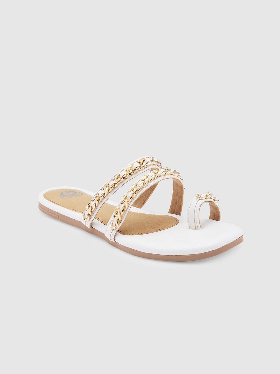 

Sole To Soul Embellished One Toe Flats, White