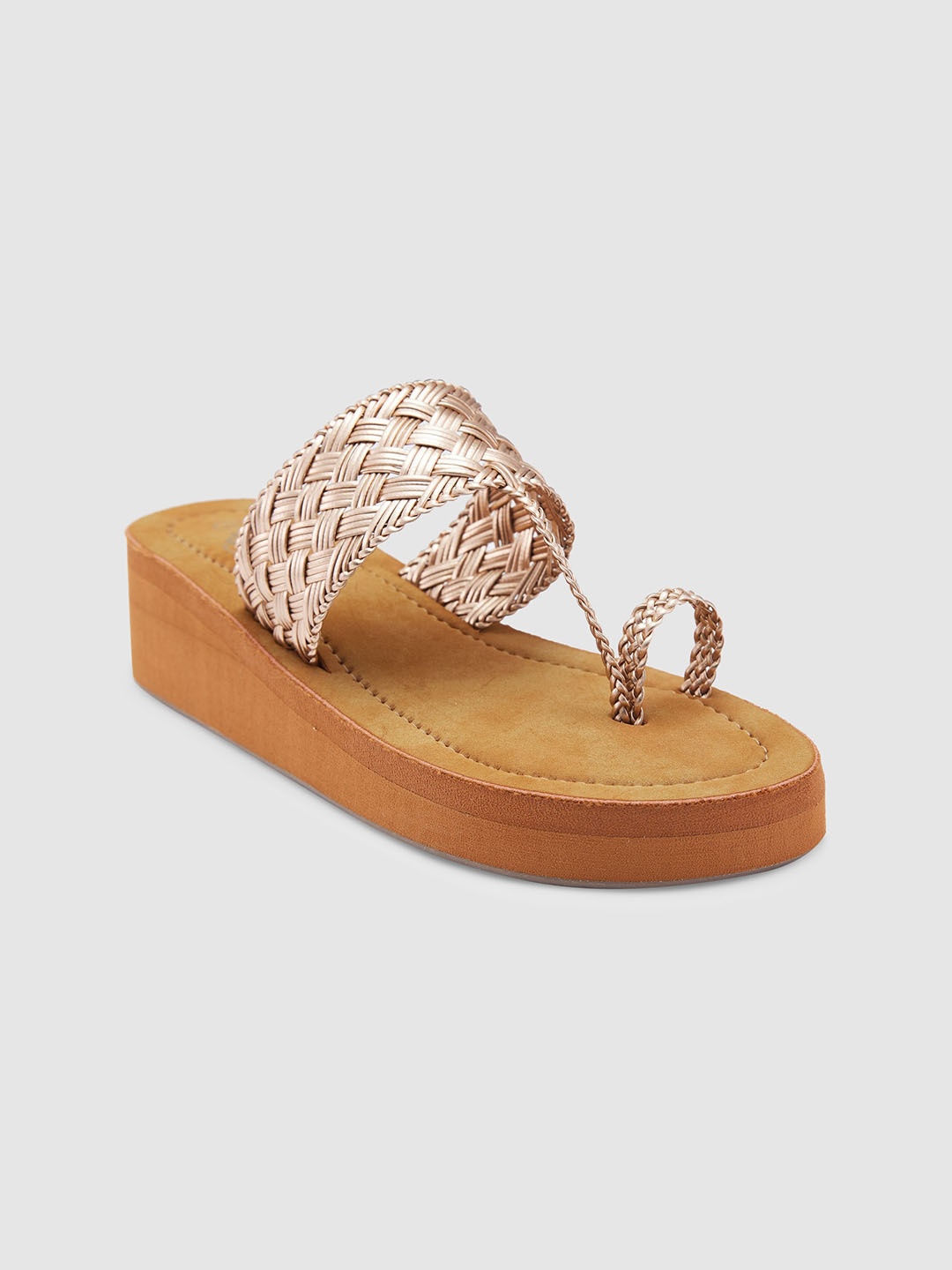 

Sole To Soul Braided One Toe Flatform Heels, Champagne
