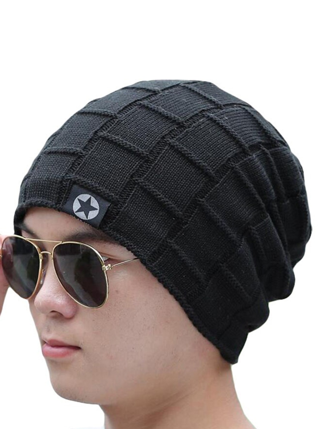 

Alexvyan Self Design Acrylic Beanie, Black