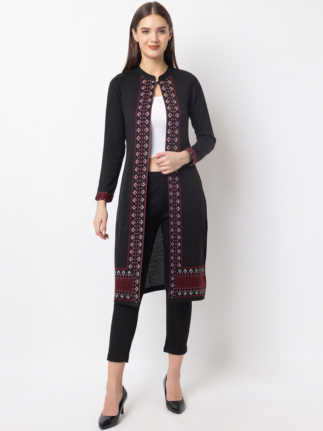 

KEIKO Geometric Printed Kurta, Black