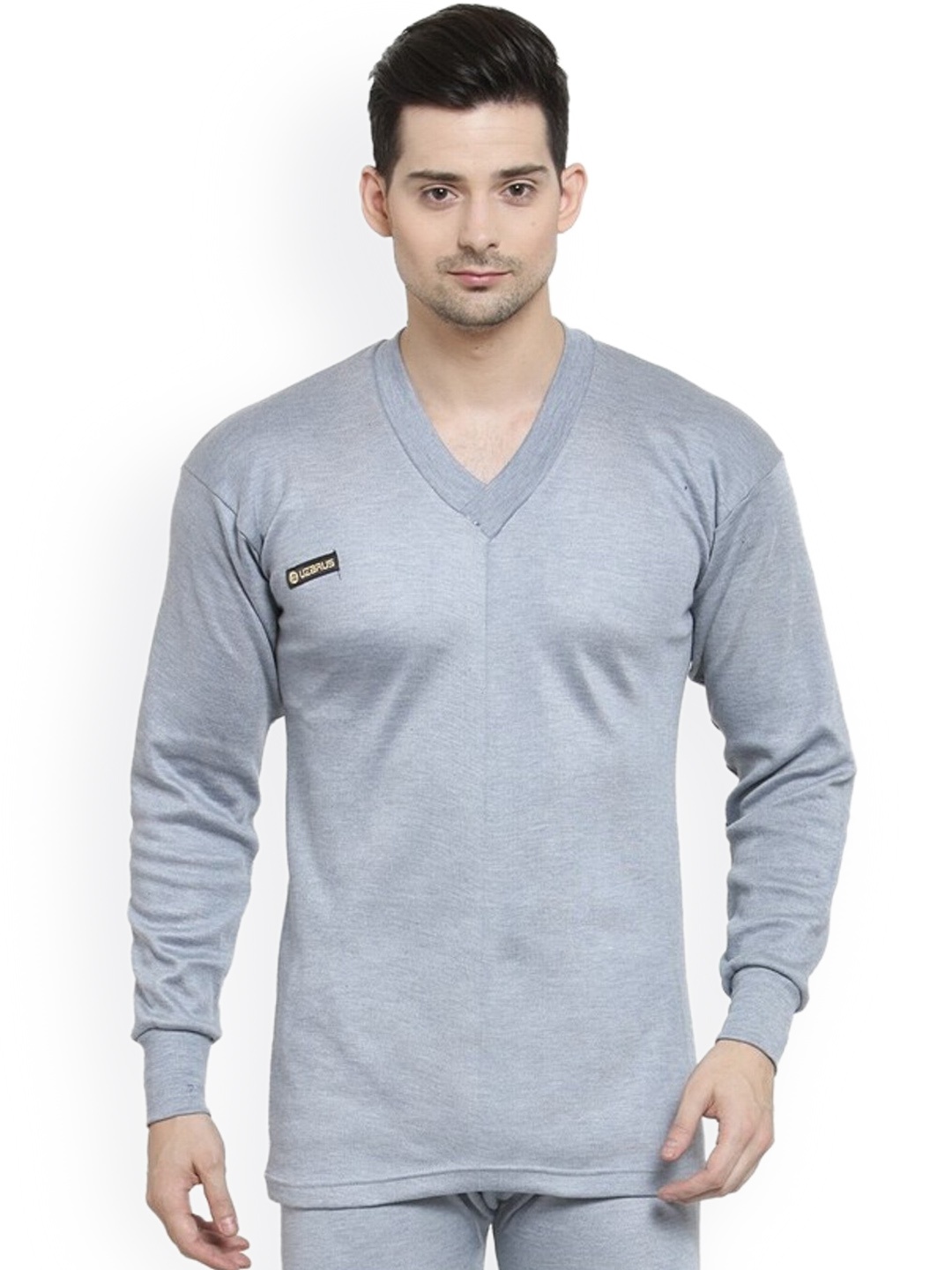 

UZARUS V-Neck Cotton Thermal Top, Blue