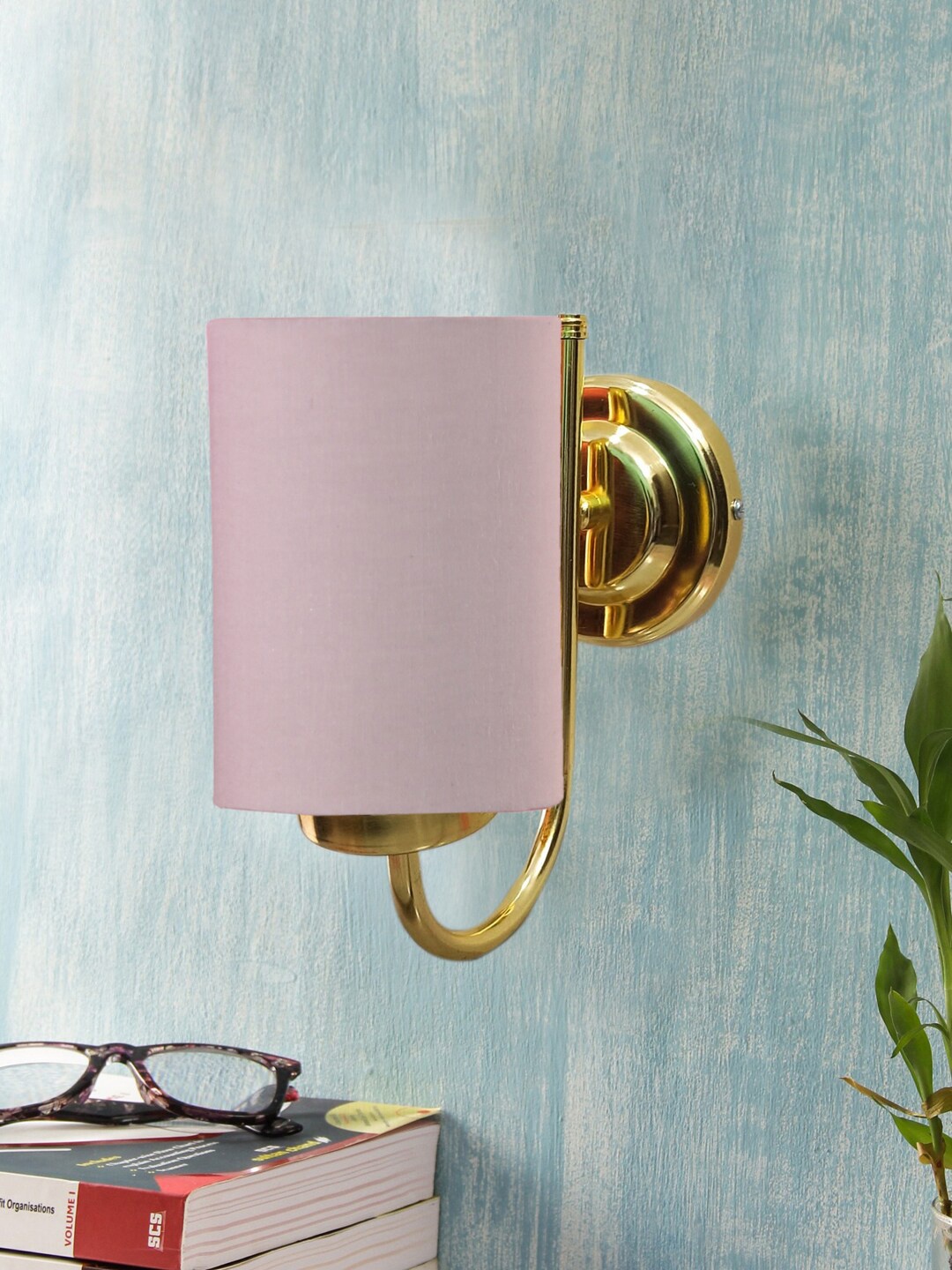 

Devansh Pink & Gold-Toned Textured Contemporary Metal Cylinder Wall Lamp