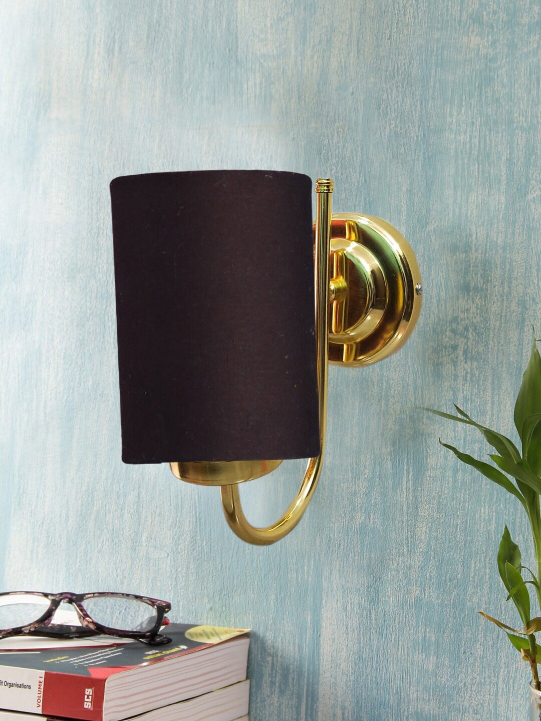 

Devansh Black & Gold-Toned Textured Contemporary Metal Cylinder Wall Lamps