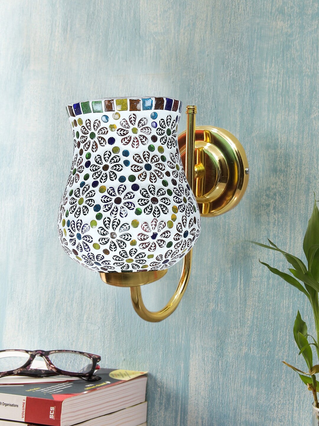 

Devansh White & Gold-Toned Textured Contemporary Metal Bell Wall Lamps