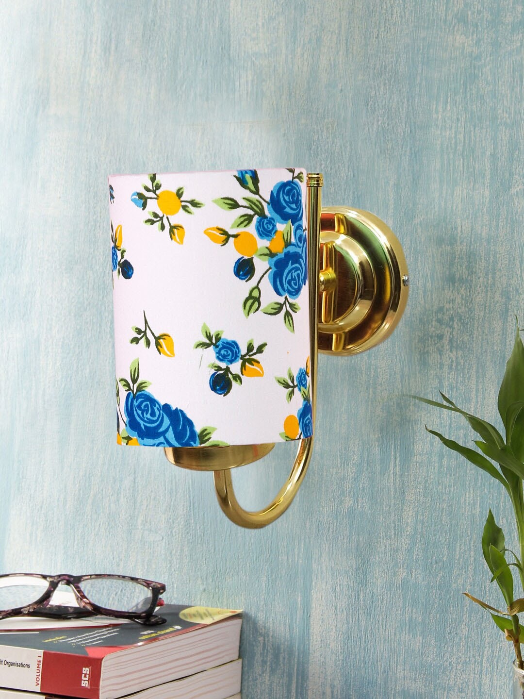 

Devansh White & Blue Printed Contemporary Metal Cylinder Wall Lamps