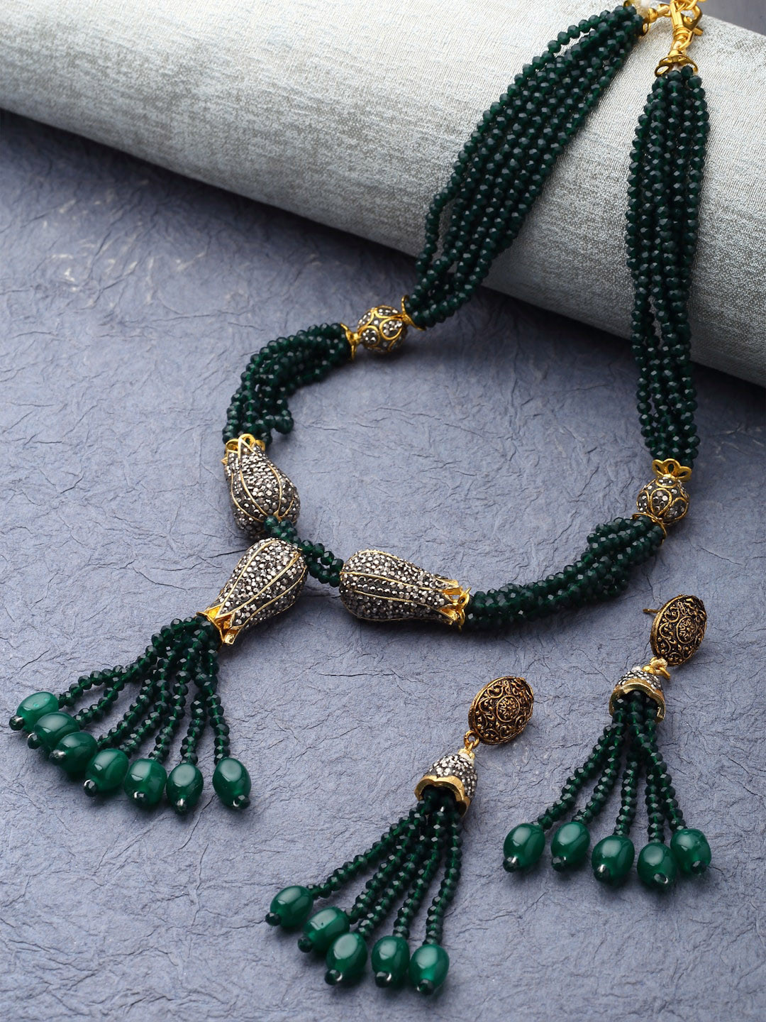 

PANASH Gold Plated Beaded Layered Jewellery Set