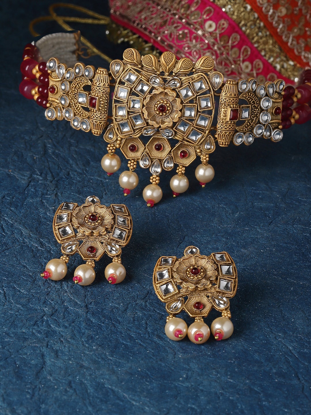 

PANASH Gold-Plated Beaded Jewellery Set