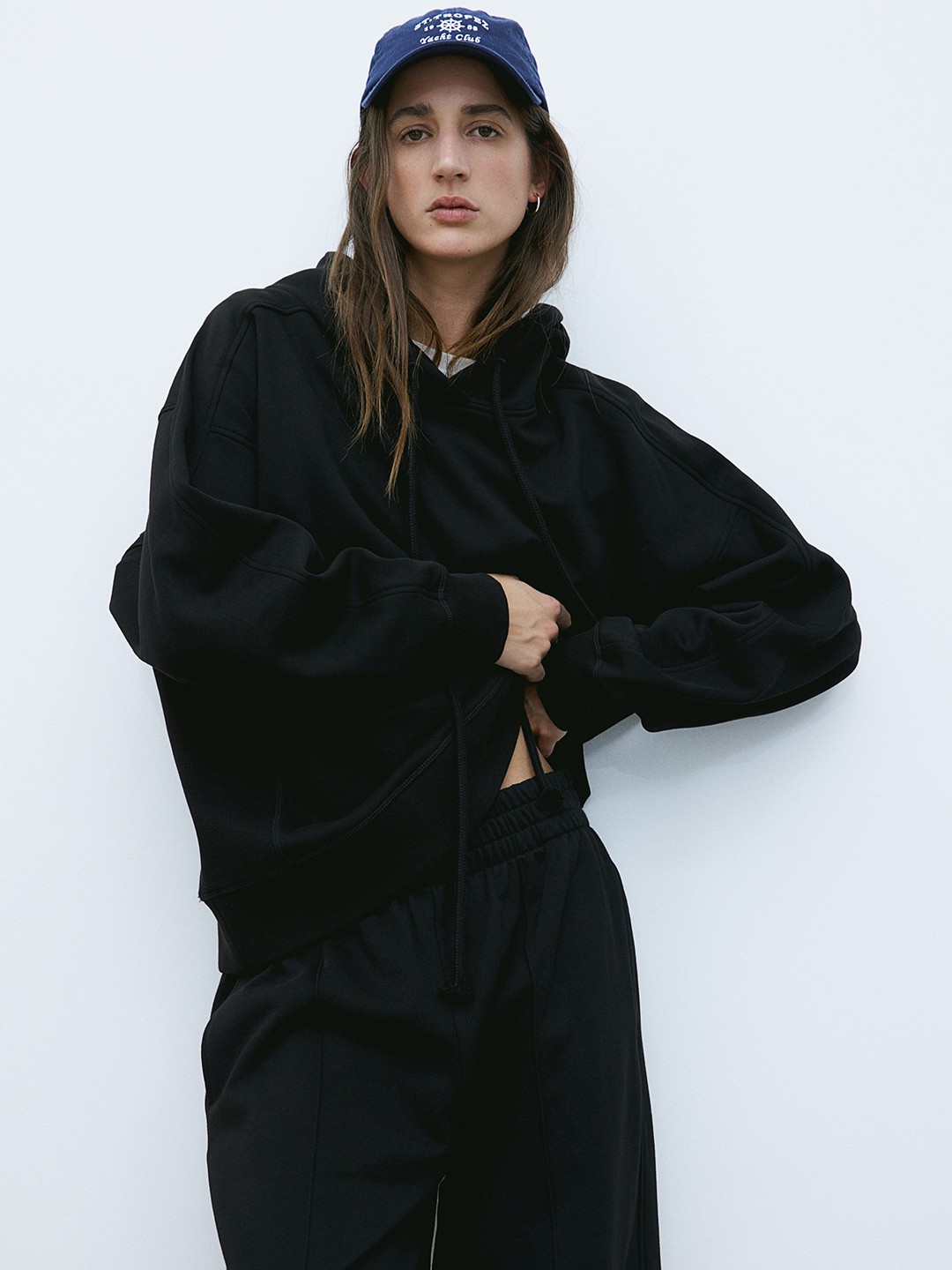 

H&M Oversized Cotton Hoodie, Black