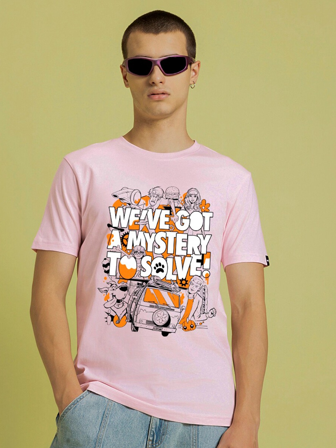 

Bewakoof Men Pink Printed T-shirt