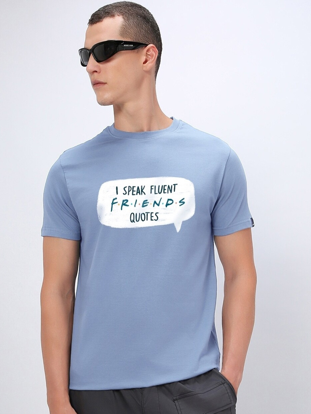 

Bewakoof Men Blue Printed T-shirt