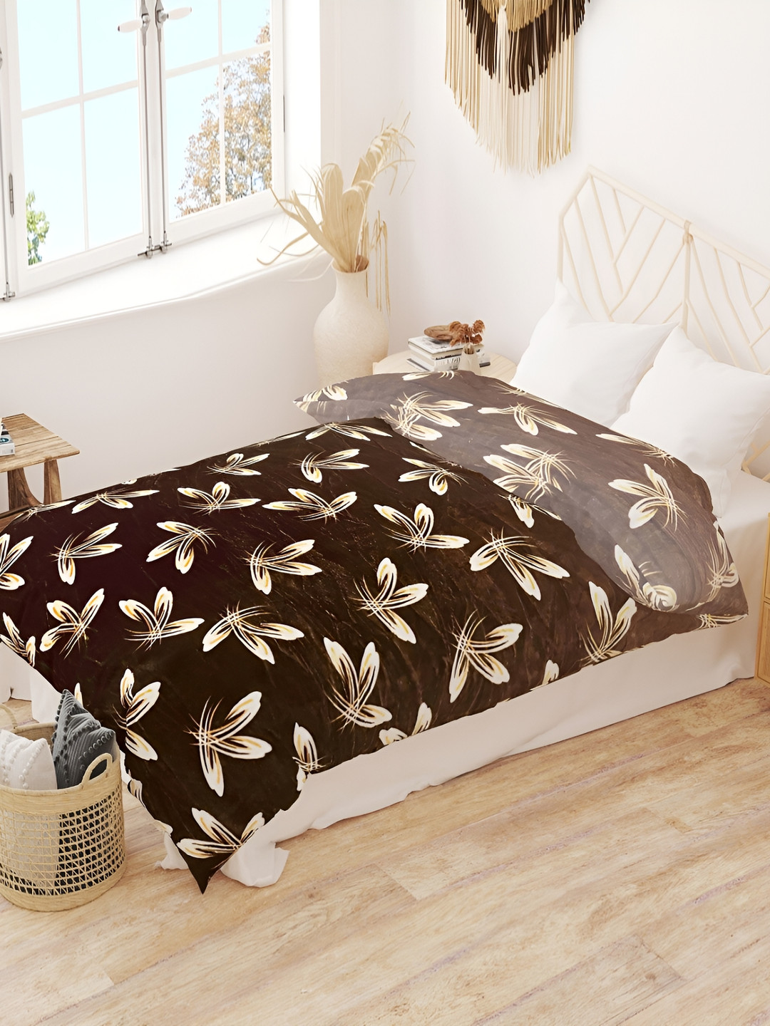 

RD TREND Coffee Brown Woollen Double Bed Core